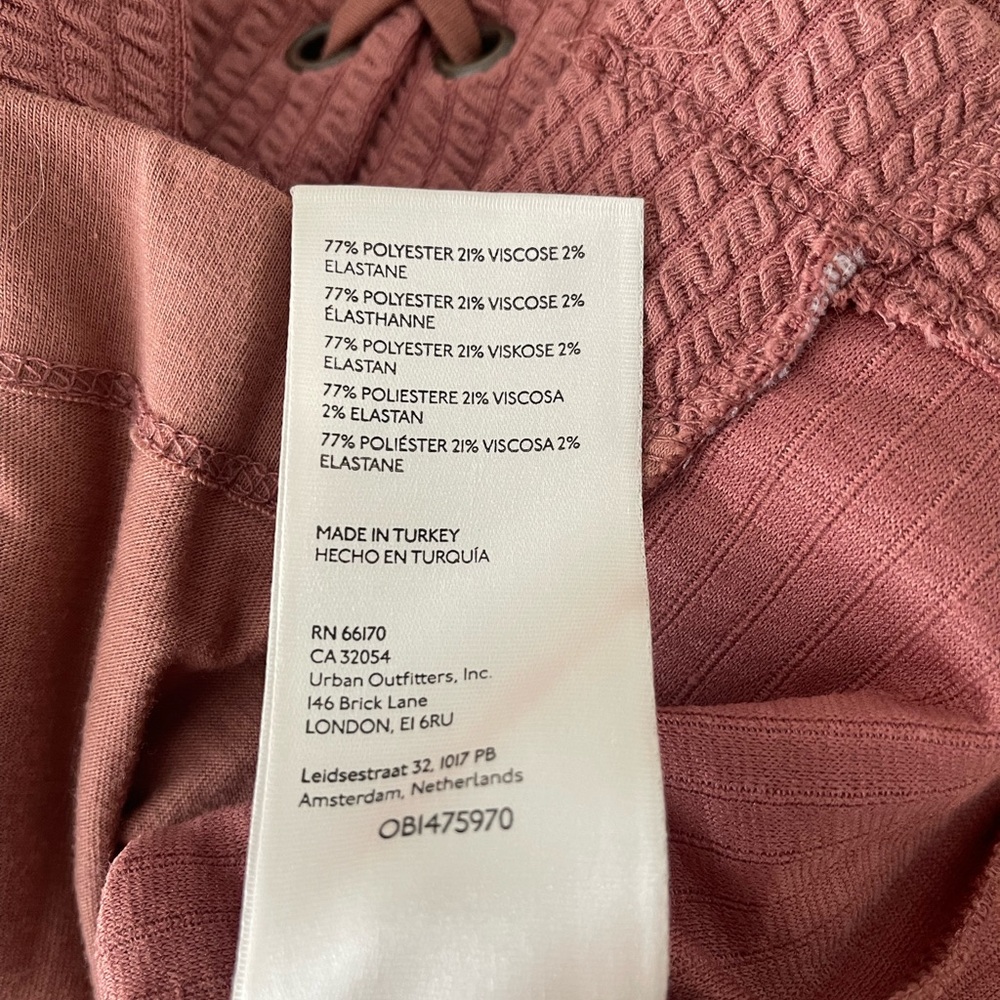 Anthropologie Textured Mauve Lace-Up Mini Skirt - Picture 8 of 8